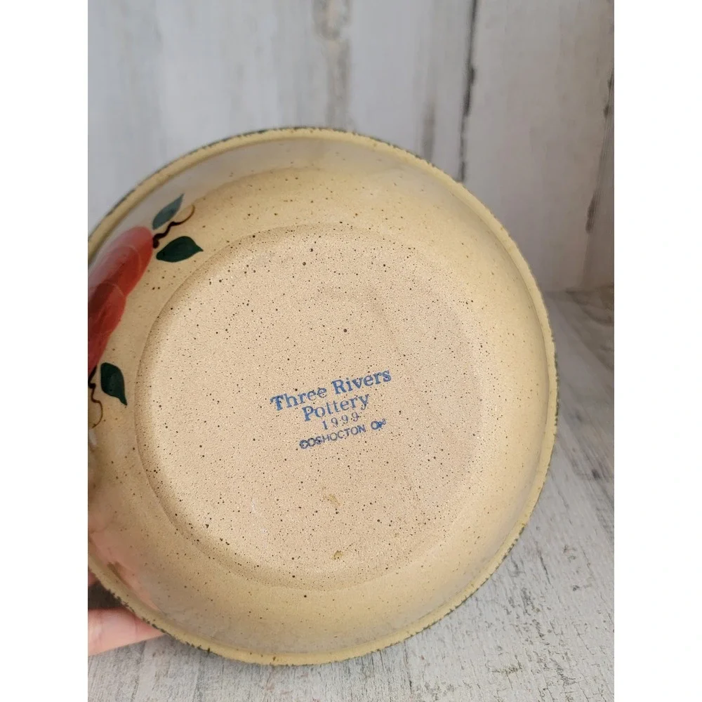 Three Rivers‎ orange pumpkin fall pottery bowl Halloween farm home